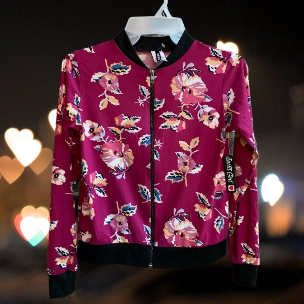 Insta Girl Full Zip Top Jacket Raspberry - Picture 8 of 9
